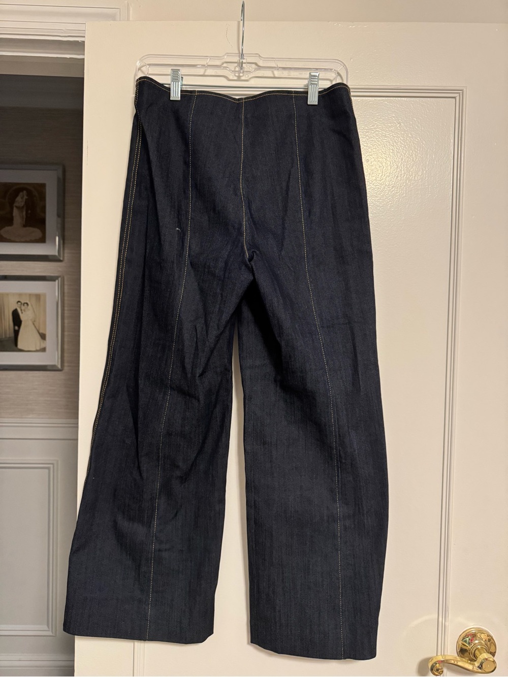 cinq a sept Dark Indigo Wide-Leg Jeans with Front Flap Pockets - Picture 2 of 2